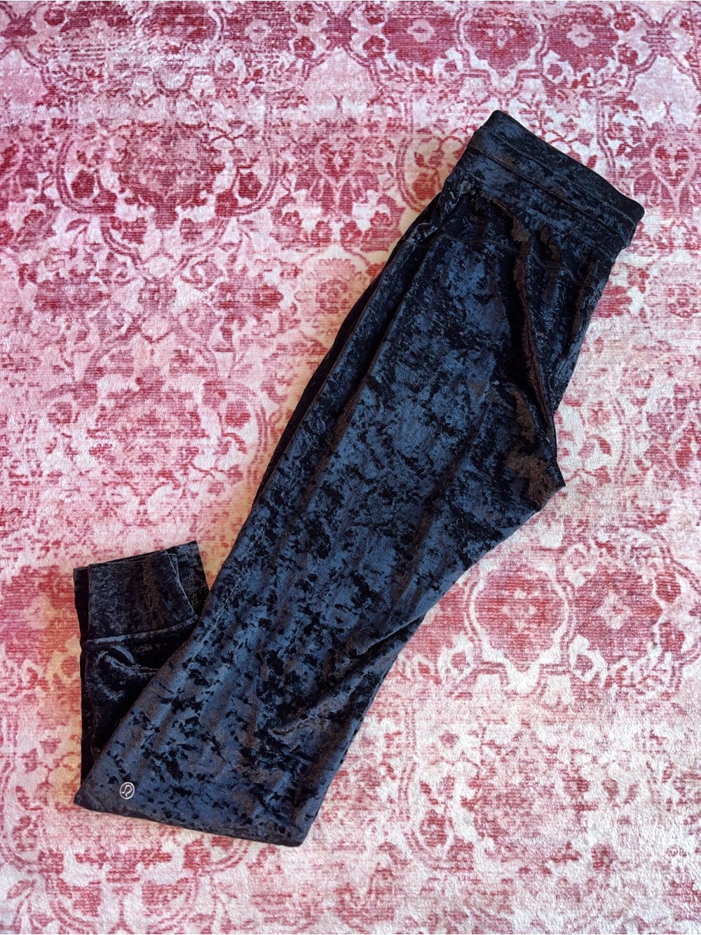 lululemon athletica Black Crushed Velvet Joggers